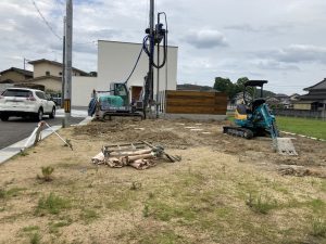 2023.5.28　地盤補強工事　柱状改良　