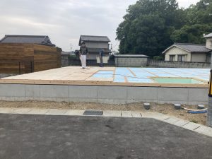 剛床工法　　24㎜のパネルを張る